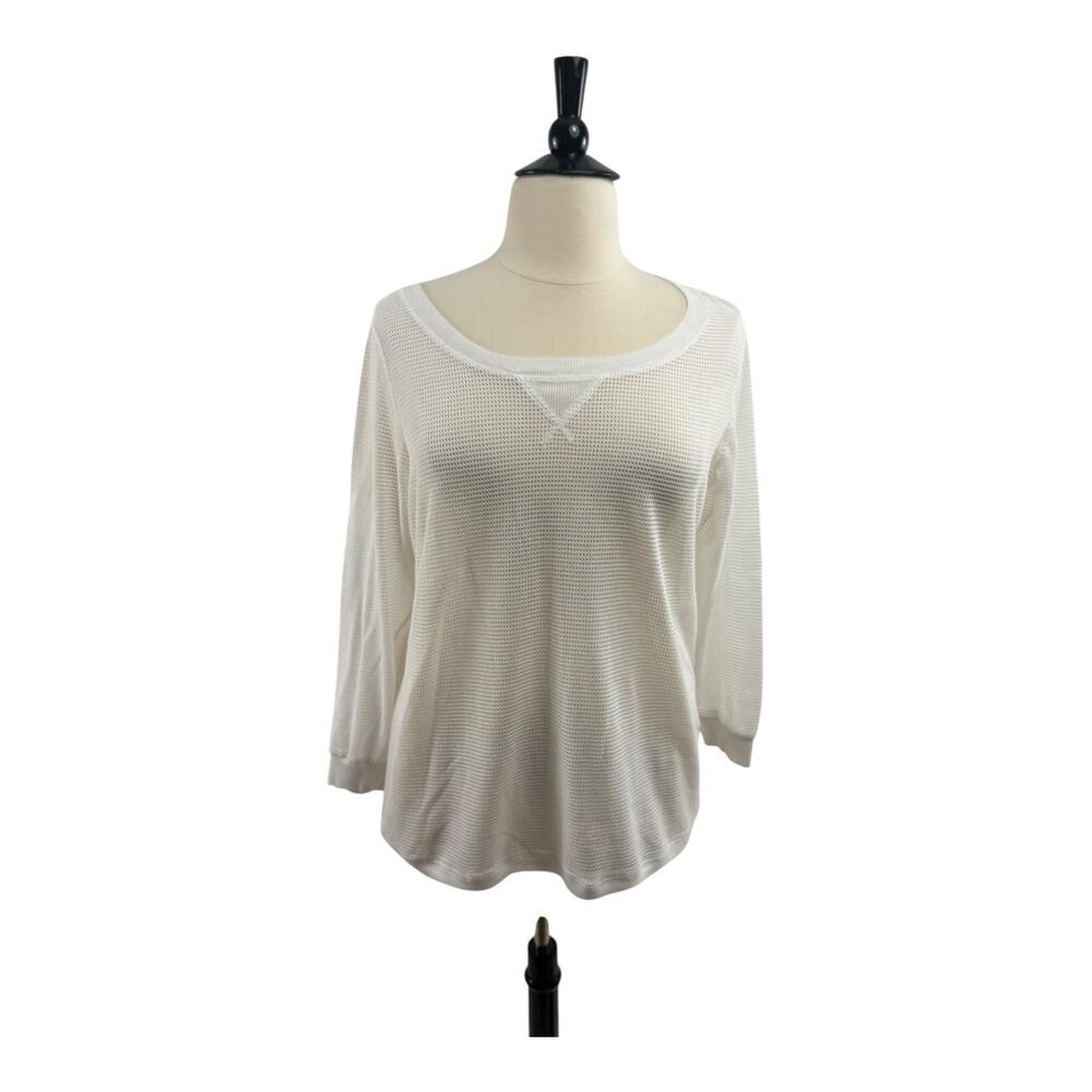 Lane Bryant White Netting Long Sleeve Top, Size 18